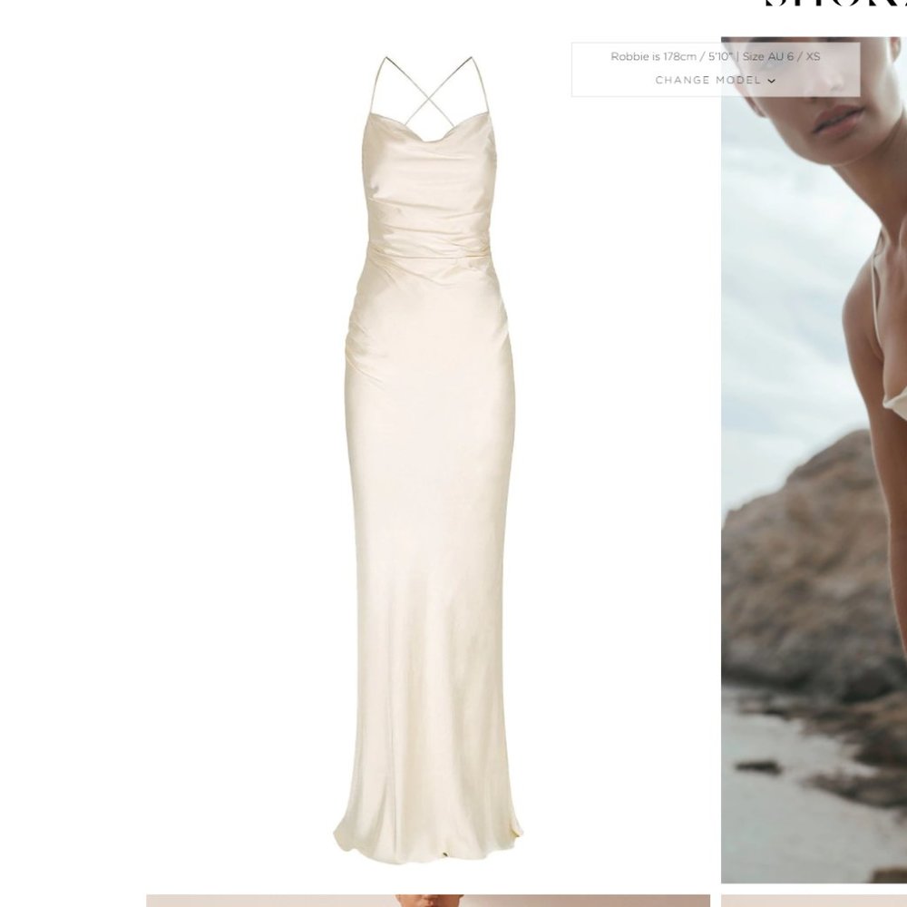 Shona Joy - *LIKE NEW* LA LUNE LACE BACK MAXI DRESS - CREAM - US 6
